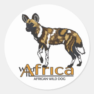 African wild dog. Wild Africa Classic Round Sticker