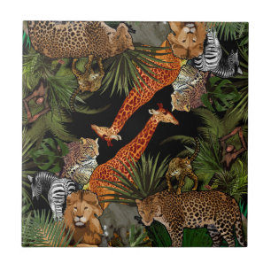 African wildlife Ceramic Tile