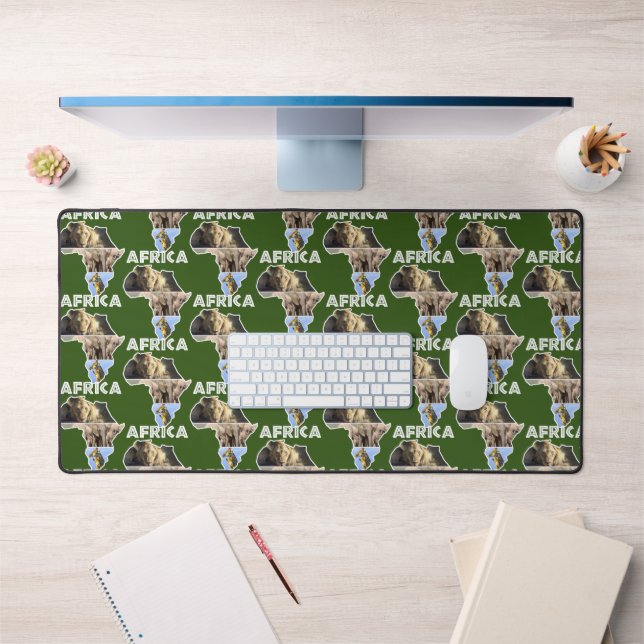African Wildlife Continent Collage Desk Mat (Office 1)