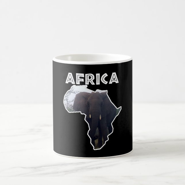 African Wildlife Continent White Elephant Mist Coffee Mug (Center)