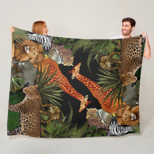 African wildlife Fleece Blanket