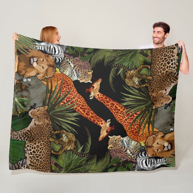 African wildlife Fleece Blanket (In Situ)