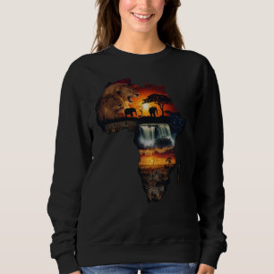 African Wildlife Safari Collage Sweatshirt