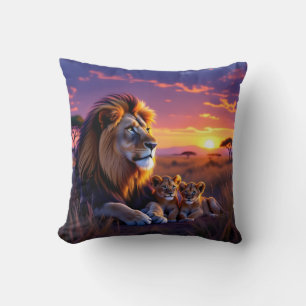 African Wildlife Sunset pillow