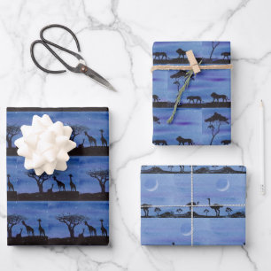 African Wildlife Wrapping Paper Sheet