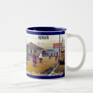 African Woman 2, african woman 2, ... - Customised Two-Tone Coffee Mug