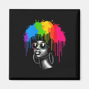 African Woman Afro Hair Melanin Juneteenth Magnet