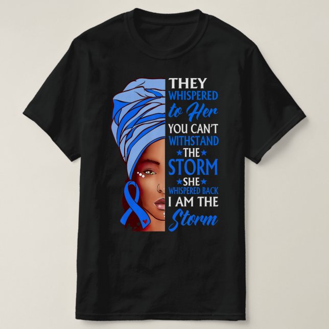 African Woman Afro I Am The Storm Ataxia Awareness T-Shirt (Design Front)