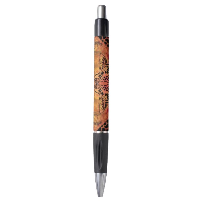 African Woman and Giraffe Pen (Front Vertical)