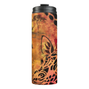 African Woman and Giraffe Thermal Tumbler