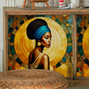 African Woman and Moon Decoupage Tissue Paper