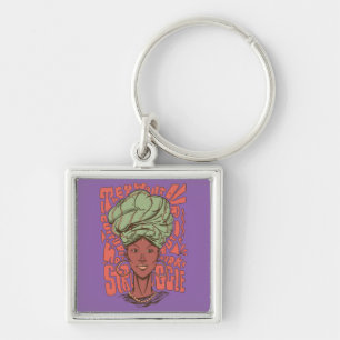 African Woman Black History Month Key Ring