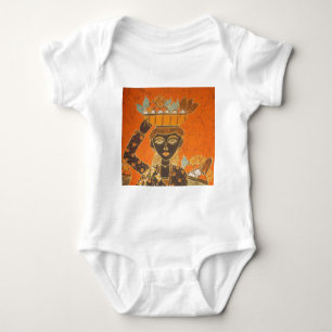African Woman Carrying Basket Art Print Baby Bodysuit