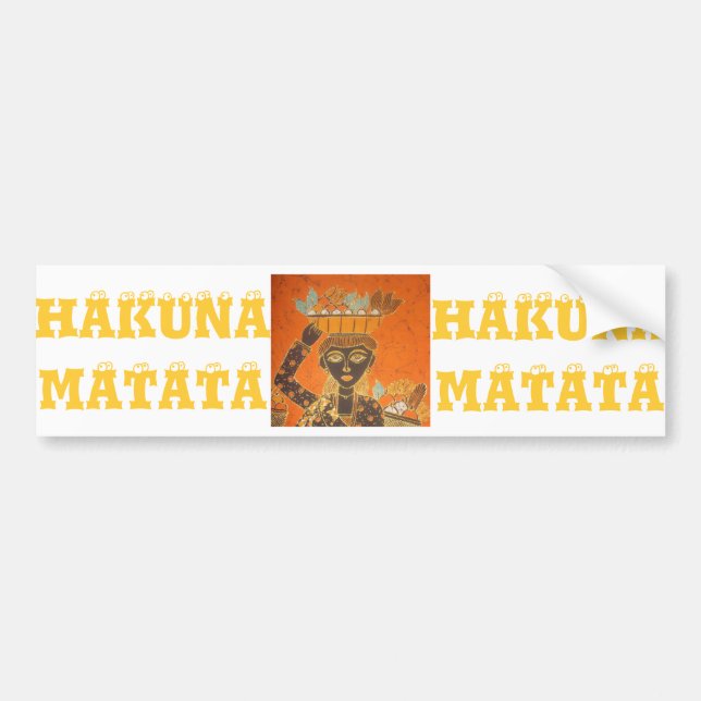 African Woman Carrying Basket Art Print Bumper Sticker (Front)