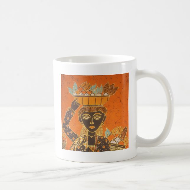 African Woman Carrying Basket Art Print Coffee Mug (Right)