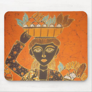 African Woman Carrying Basket Art Print Mouse Pad