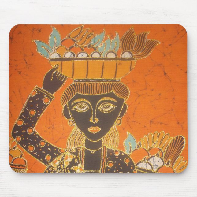 African Woman Carrying Basket Art Print Mouse Pad (Front)
