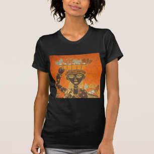 African Woman Carrying Basket Art Print T-Shirt