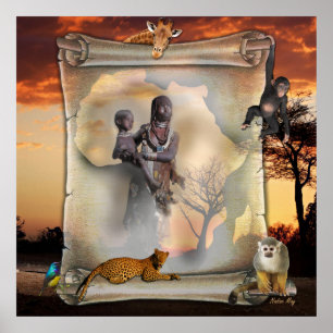 African woman & child poster