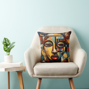 African Woman Cubism Cushion