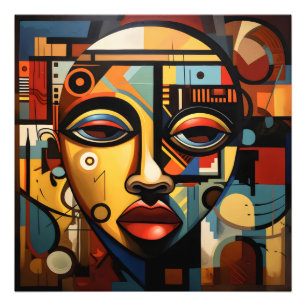 African Woman Cubism Photo Print
