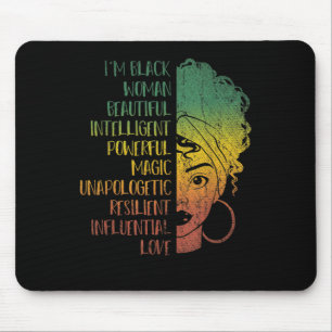 African Woman Girls Gift Melanin Pride Black Histo Mouse Pad