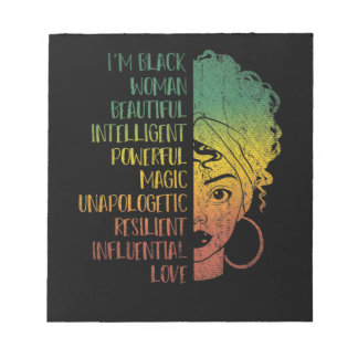 African Woman Girls Gift Melanin Pride Black Histo Notepad