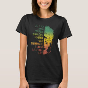 African Woman Girls Melanin Pride Black History Mo T-Shirt