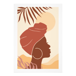 African woman in turban photo print