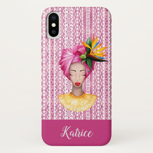 African Woman iPhone X Case (Back)