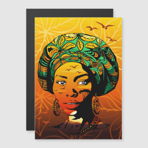 African Woman Portrait with Sunset