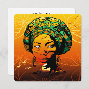 African Woman Portrait with Sunset