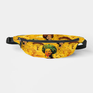 African Woman Portrait with Sunset Bum Bags