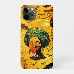 African Woman Portrait with Sunset iPhone 11 Pro Case