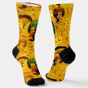 African Woman Portrait with Sunset Socks