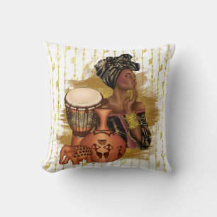 African Woman Throw Pillow