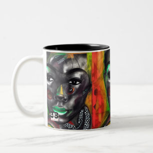 African Woman Two-Tone Coffee Mug