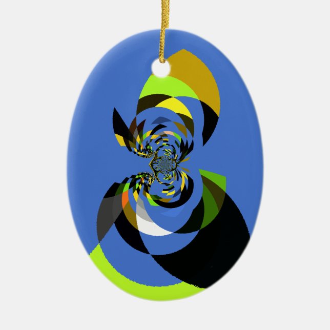 African Woman Vector Design Art Print Ceramic Ornament (Front)