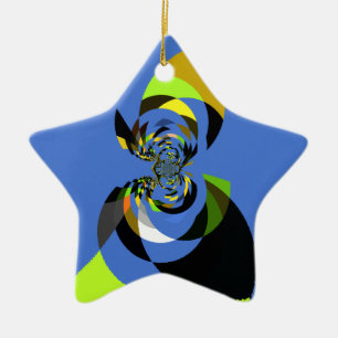 African Woman Vector Design Art Print Ceramic Tree Decoration