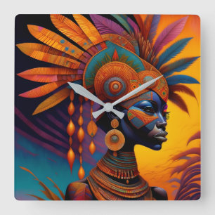 African Woman Wall Clock