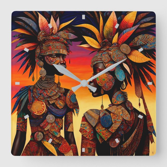 African Woman Wall Clock (Front)