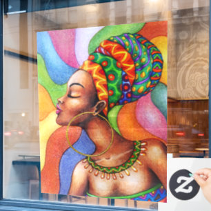 African Woman with Wax Traditional Fabric