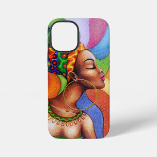 African Woman with Wax Traditional Fabric iPhone 12 Mini Case