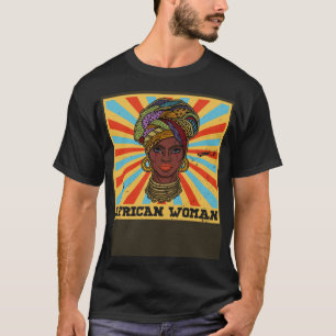 African woman womanism ethnic earrings necklace he T-Shirt