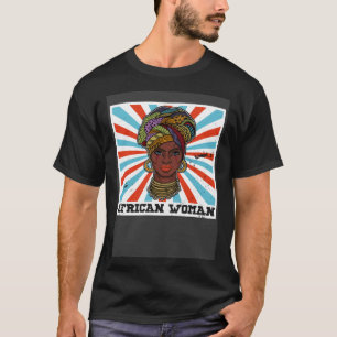 African woman womanism ethnic earrings necklace he T-Shirt