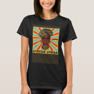 African woman womanism ethnic earrings necklace he T-Shirt