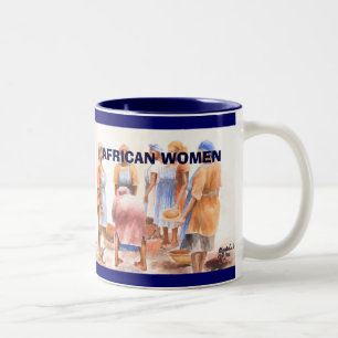 African Women 1a, African Women 1a, AFRICAN WOMEN Two-Tone Coffee Mug