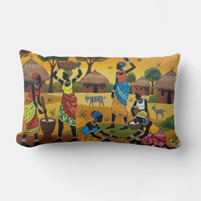 African women at work Throw Cushion (Front)