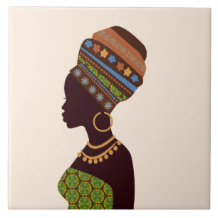 African women ceramic tile