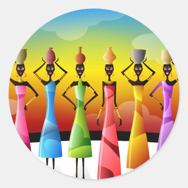 African Women Classic Round Sticker (Front)
